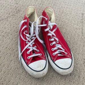 Red converse high top worn 5 times